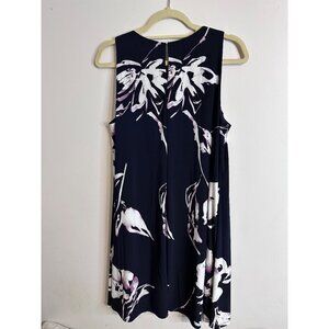 Lauren Ralph Lauren Womens 14 Navy Floral Sleeveless A Line Dress